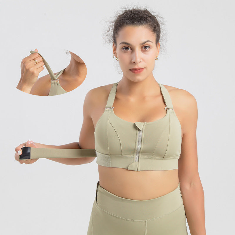 Seamless Zipper Support Bra