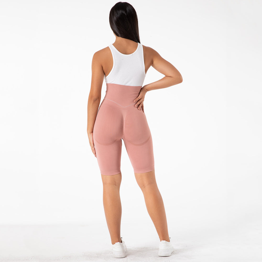 Bezszwowe spodenki treningowe z wysokim stanem