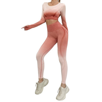 Set de topuri și pantaloni sport fără cusături