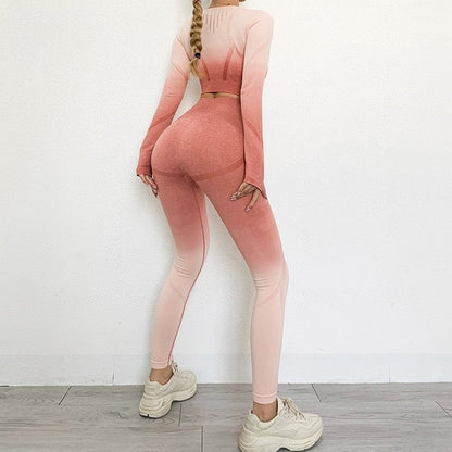 Set de topuri și pantaloni sport fără cusături